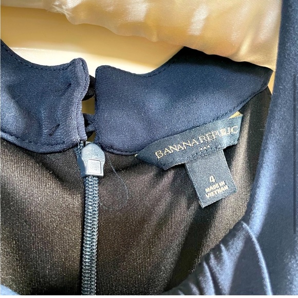 Banana Republic Factory Sz 4 navy blue halter dress fancy cocktail party - Picture 3 of 5